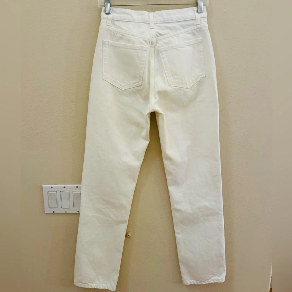 Reformation Jeans Cynthia High Rise Straight Jean 25 Vintage White Denim - Picture 3 of 6